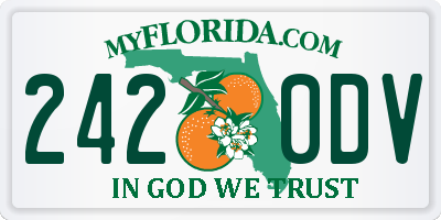 FL license plate 2420DV