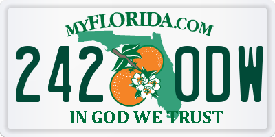 FL license plate 2420DW