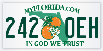 FL license plate 2420EH