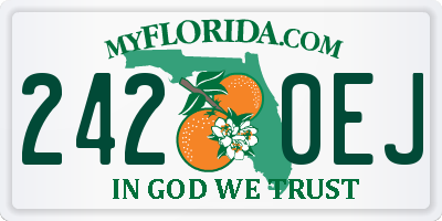 FL license plate 2420EJ