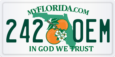 FL license plate 2420EM