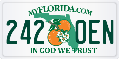 FL license plate 2420EN