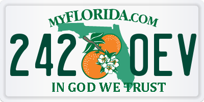 FL license plate 2420EV