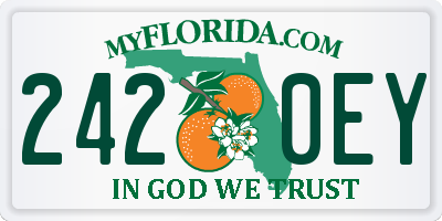 FL license plate 2420EY