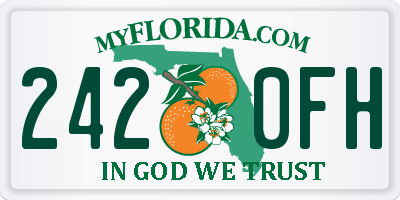 FL license plate 2420FH