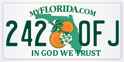 FL license plate 2420FJ