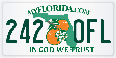 FL license plate 2420FL
