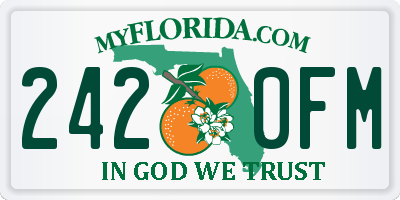 FL license plate 2420FM