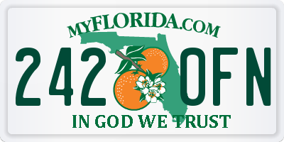 FL license plate 2420FN