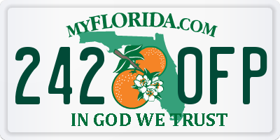FL license plate 2420FP