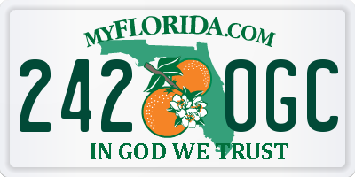 FL license plate 2420GC