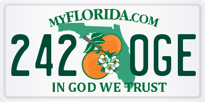 FL license plate 2420GE