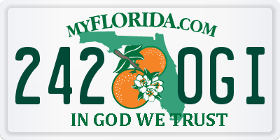 FL license plate 2420GI