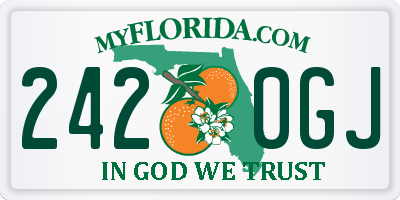 FL license plate 2420GJ