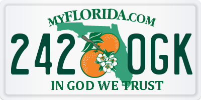 FL license plate 2420GK