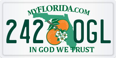 FL license plate 2420GL