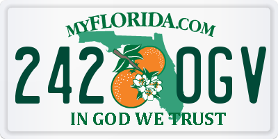 FL license plate 2420GV