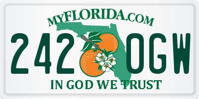 FL license plate 2420GW