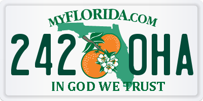 FL license plate 2420HA