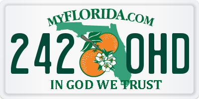 FL license plate 2420HD