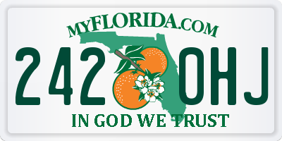 FL license plate 2420HJ