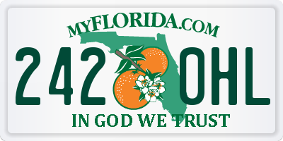 FL license plate 2420HL