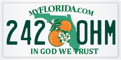 FL license plate 2420HM
