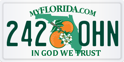 FL license plate 2420HN