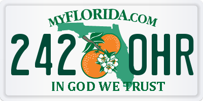 FL license plate 2420HR