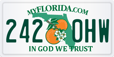 FL license plate 2420HW
