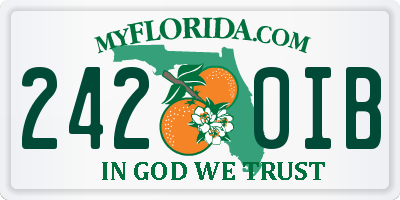 FL license plate 2420IB