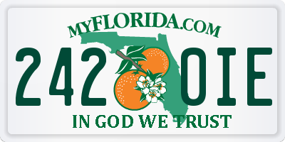 FL license plate 2420IE