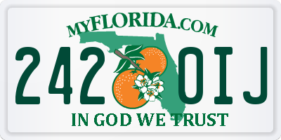 FL license plate 2420IJ