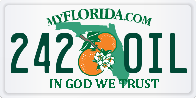 FL license plate 2420IL