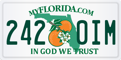 FL license plate 2420IM
