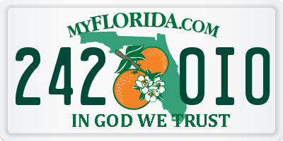 FL license plate 2420IO