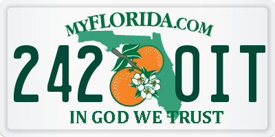 FL license plate 2420IT