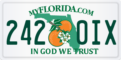 FL license plate 2420IX