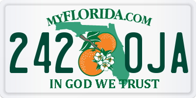 FL license plate 2420JA