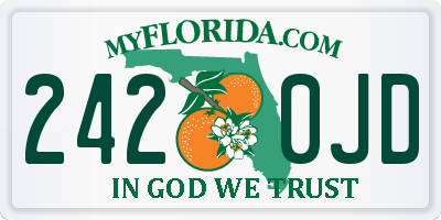 FL license plate 2420JD