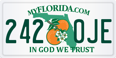 FL license plate 2420JE