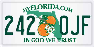 FL license plate 2420JF