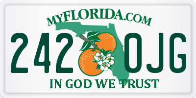 FL license plate 2420JG