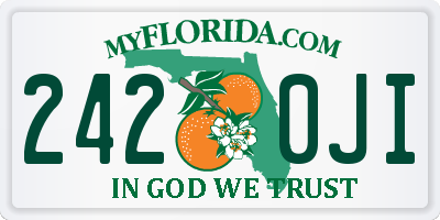 FL license plate 2420JI