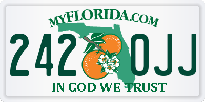 FL license plate 2420JJ