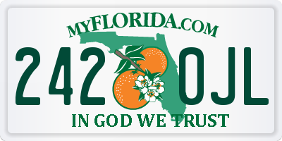 FL license plate 2420JL