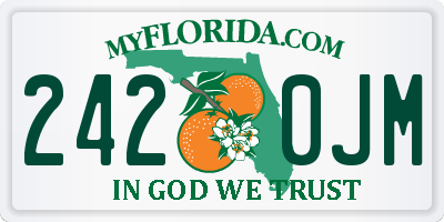 FL license plate 2420JM