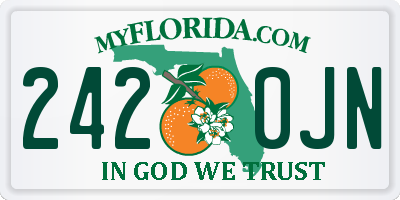 FL license plate 2420JN