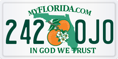 FL license plate 2420JO