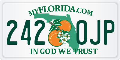 FL license plate 2420JP